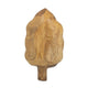 Decorative Leaf Shaped Platter with Stem Handle | 16" Gold Teak Wood