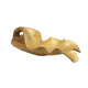 Decorative Sculpted Plate with Gold Foil Interior | 20" Teak Wood