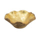 Decorative Organic Freeflow Ruffled Accent Bowl | 9" Gold Teak Wood