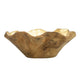 Decorative Organic Freeflow Ruffled Accent Bowl | 9" Gold Teak Wood