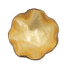 Decorative Organic Freeflow Ruffled Accent Bowl | 9" Gold Teak Wood