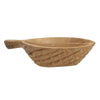 Decorative Bowl with Handle | 9" Farmhouse Natural Brown Teak Wood