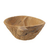 Decorative Bowl with Handle | 9" Farmhouse Natural Brown Teak Wood