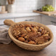 Decorative Bowl with Handle | 9" Farmhouse Natural Brown Teak Wood