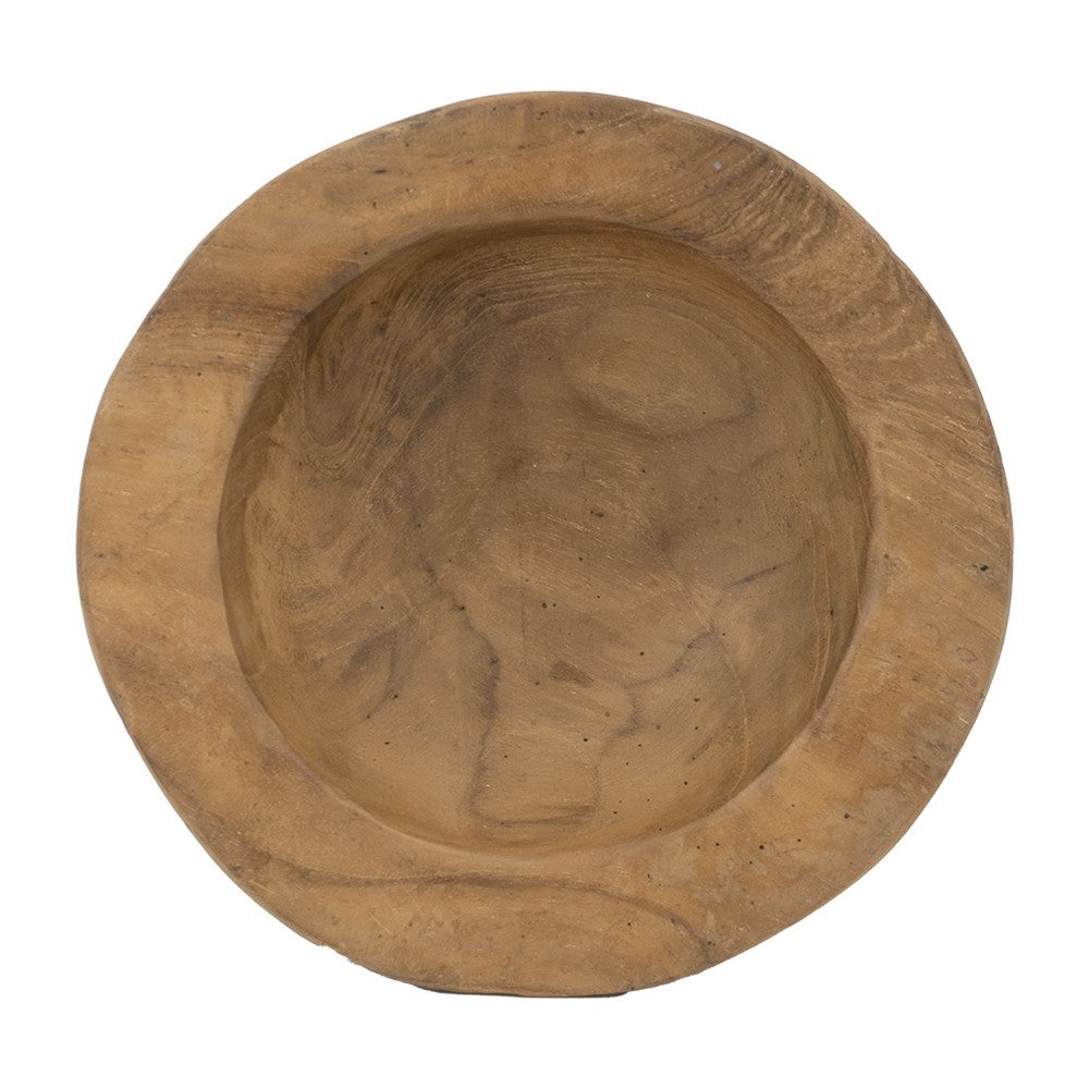 Decorative Candle Holder with Tree Stump Base | 8" Brown Teak Wood