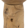 Decorative Candle Holder with Tree Stump Base | 8" Brown Teak Wood