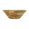 Decorative Bowl | Tapered 12" Round | Textured Brown Mango Wood Finish