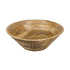 Decorative Bowl | Tapered 12" Round | Textured Brown Mango Wood Finish