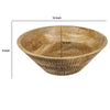 Decorative Bowl | Tapered 12" Round | Textured Brown Mango Wood Finish