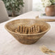 Decorative Bowl | Tapered 12" Round | Textured Brown Mango Wood Finish
