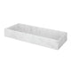 Decorative Tray with Raised Edges | 22x8" Rectangular White Marble