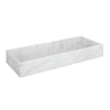 Decorative Tray with Raised Edges | 22x8" Rectangular White Marble