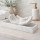 Decorative Tray with Raised Edges | 22x8" Rectangular White Marble