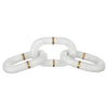 Decorative Chain Link Sculpture | Subtle Gold Inlay | 14" White Marble