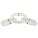 Decorative Chain Link Sculpture | Subtle Gold Inlay | 14" White Marble