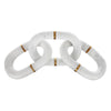 Decorative Chain Link Sculpture | Subtle Gold Inlay | 14" White Marble