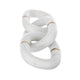 Decorative Chain Link Sculpture | Subtle Gold Inlay | 14" White Marble