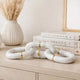 Decorative Chain Link Sculpture | Subtle Gold Inlay | 14" White Marble
