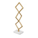 Decorative Stacked Diamond Sculpture | White Marble Base | 14" Gold