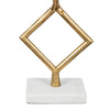 Decorative Stacked Diamond Sculpture | White Marble Base | 14" Gold