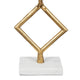 Decorative Stacked Diamond Sculpture | White Marble Base | 14" Gold