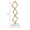 Decorative Stacked Diamond Sculpture | White Marble Base | 14" Gold