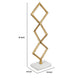 Decorative Stacked Diamond Sculpture | White Marble Base | 14" Gold