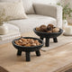Decorative Footed Bowls Set of 2 | Tripod Legs | Black Teak Wood | 12"