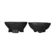 Decorative Footed Bowls Set of 2 | Raised Edges | Black Teak Wood | 6"