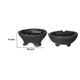 Decorative Footed Bowls Set of 2 | Raised Edges | Black Teak Wood | 6"