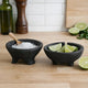Decorative Footed Bowls Set of 2 | Raised Edges | Black Teak Wood | 6"