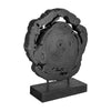 Decorative Teak Wood Tree Trunk Sculpture on a Stand | 20" | Black