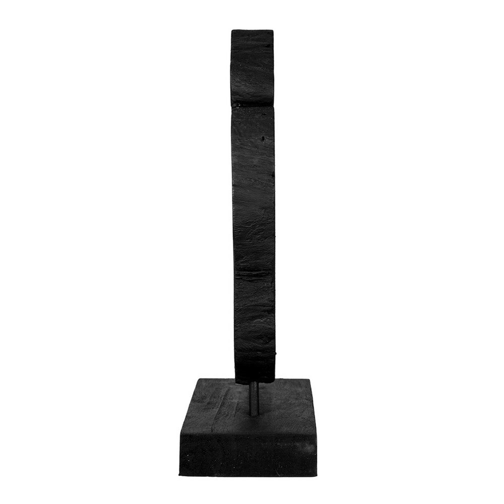 Decorative Teak Wood Tree Trunk Sculpture on a Stand | 20" | Black
