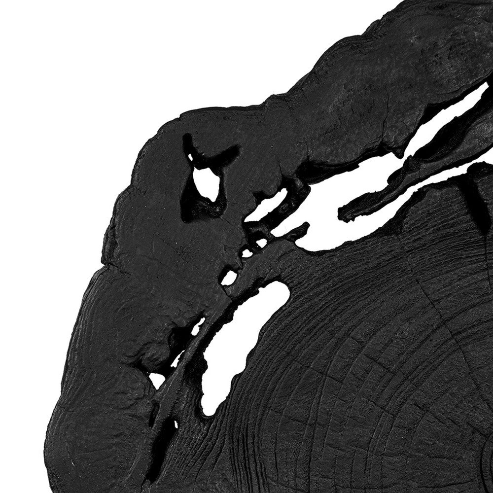 Decorative Teak Wood Tree Trunk Sculpture on a Stand | 20" | Black