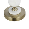 Kea Candle Holder | 2 White Marble Ball Spheres | 11" | Gold Accent