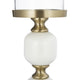 Kea Candle Holder | 2 White Marble Ball Spheres | 11" | Gold Accent