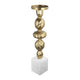 Doz Candle Holder | White Marble Base | 19" Gold Balls Sphere Stem