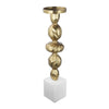 Doz Candle Holder | White Marble Base | 19" Gold Balls Sphere Stem