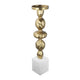 Doz Candle Holder | White Marble Base | 19" Gold Balls Sphere Stem