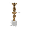 Doz Candle Holder | White Marble Base | 19" Gold Balls Sphere Stem