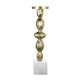 Doz Candle Holder | White Marble Base | 17" Gold Sphere Balls Stem