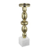 Doz Candle Holder | White Marble Base | 17" Gold Sphere Balls Stem