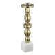 Doz Candle Holder | White Marble Base | 17" Gold Sphere Balls Stem