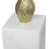 Doz Candle Holder | White Marble Base | 17" Gold Sphere Balls Stem