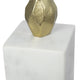 Doz Candle Holder | White Marble Base | 17" Gold Sphere Balls Stem