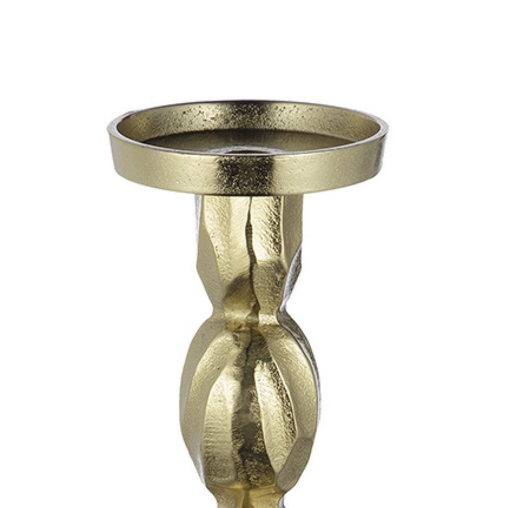 Doz Candle Holder | White Marble Base | 17" Gold Sphere Balls Stem