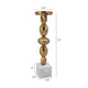 Doz Candle Holder | White Marble Base | 17" Gold Sphere Balls Stem
