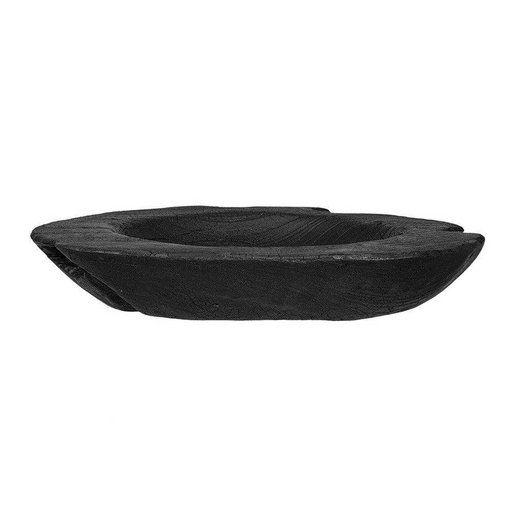 Sina Decorative Live Edge Accent Bowl | 16" Black Teak Wood