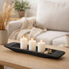 Sina 19" Long Narrow Decorative Live Edge Tray | Black Teak Wood