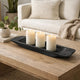 Sina 19" Long Narrow Decorative Live Edge Tray | Black Teak Wood